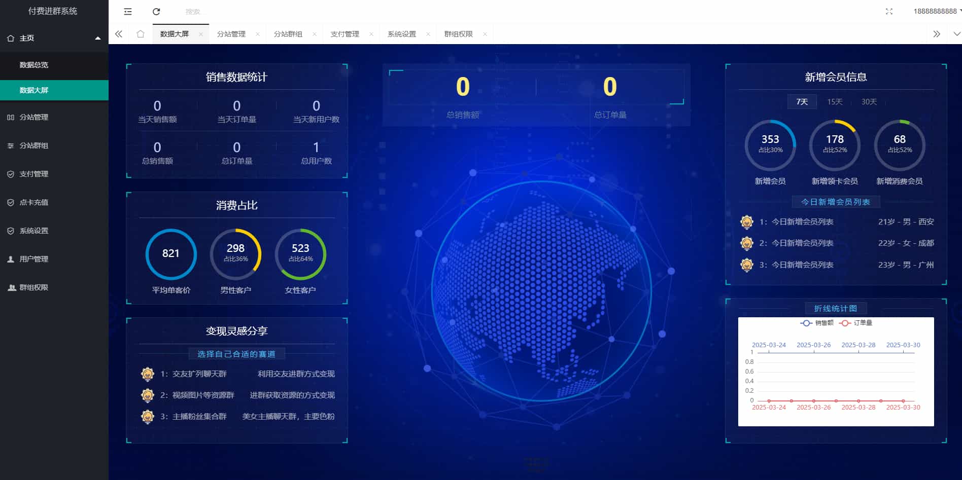 【免费】2025最新版付费进群系统，多种模板代理后台自定义带分站分销